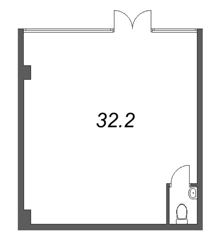 Помещение, 32.2 м² в ЖК "LOTS Тихая" - планировка, фото №1