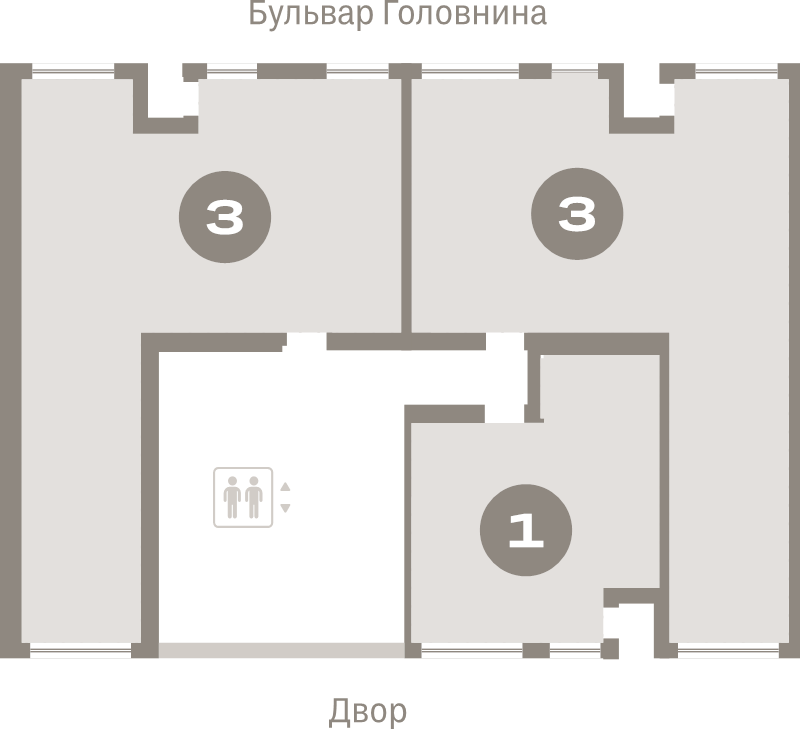 4-комнатная (Евро) квартира, 94 м² в ЖК "Северный ветер" - планировка этажа