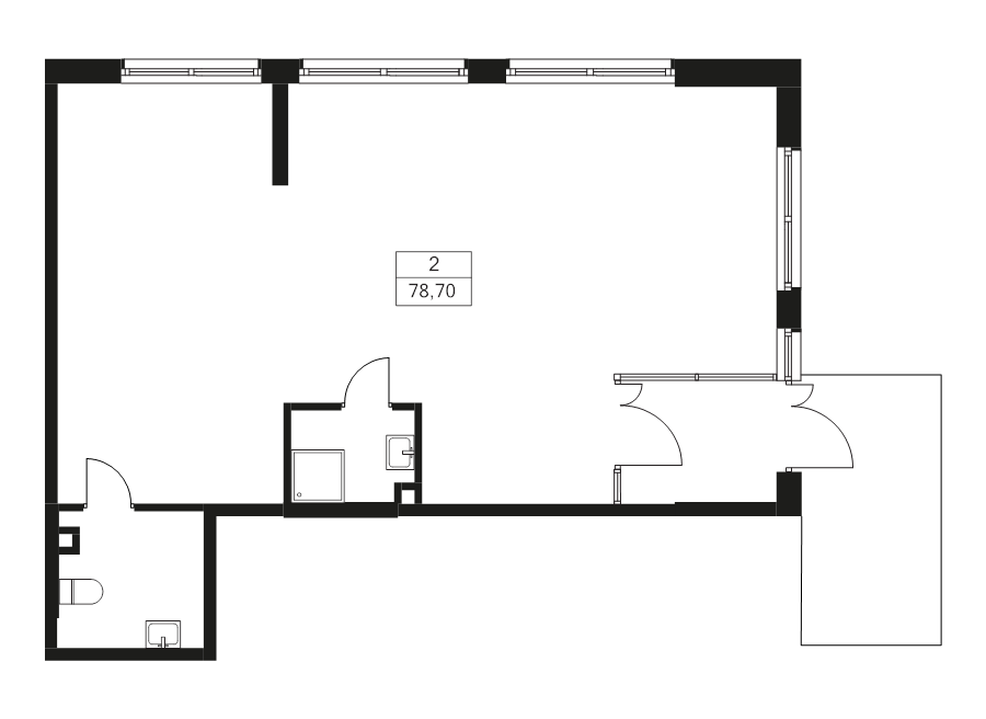 Помещение, 78.7 м² - планировка, фото №1