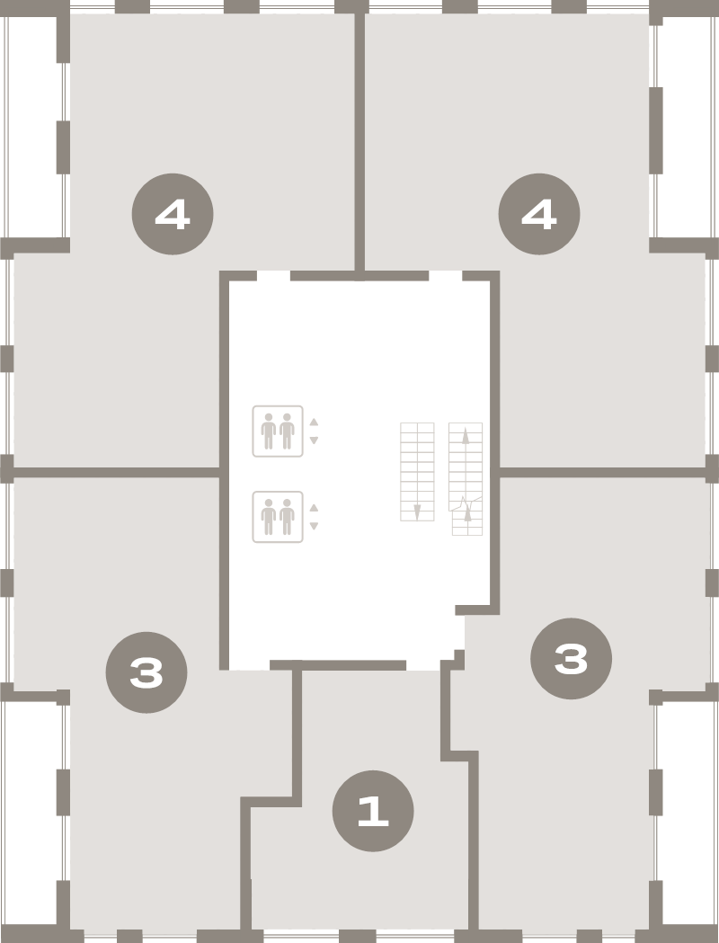 5-комнатная (Евро) квартира, 110.6 м² в ЖК "Северный ветер" - планировка этажа