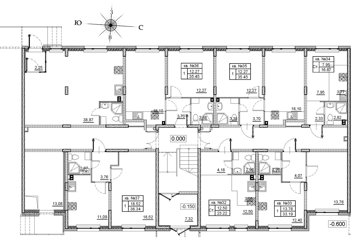 Помещение, 41.12 м² в ЖК "Верево-сити" - планировка этажа