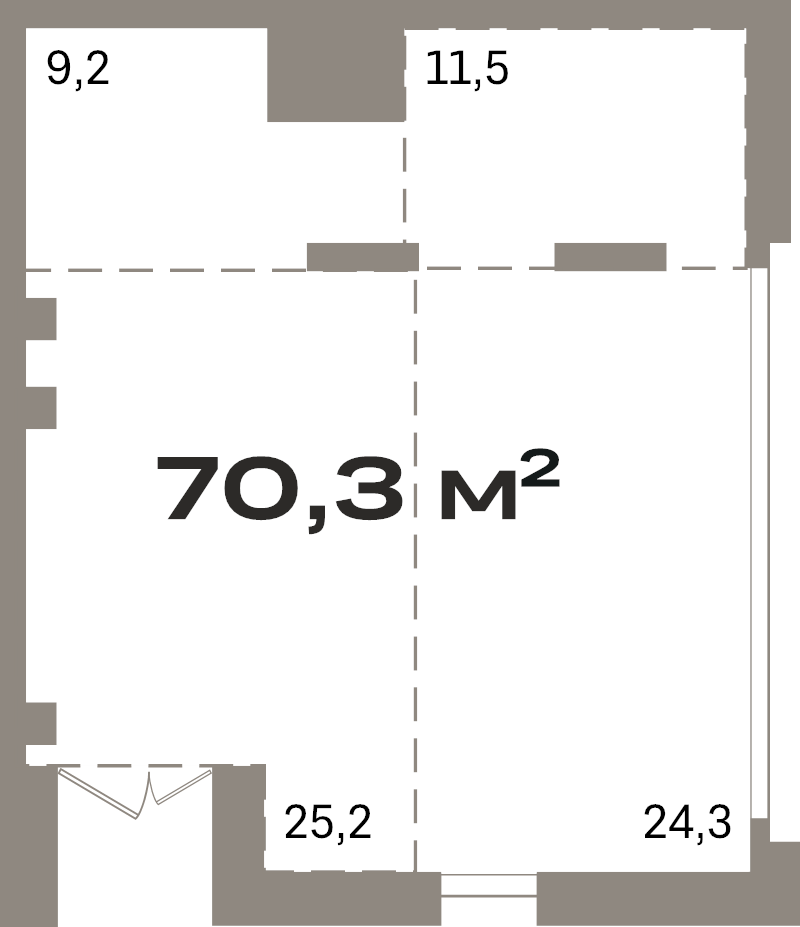 Помещение, 70.3 м² в ЖК "Северный ветер" - планировка, фото №1