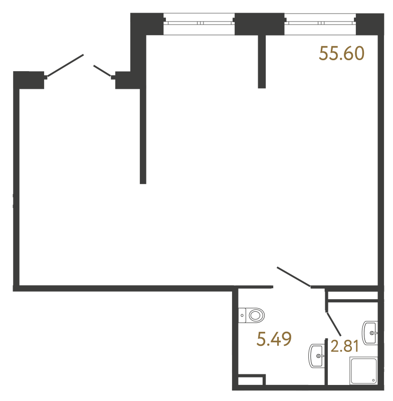 Помещение, 63.9 м² - планировка, фото №1