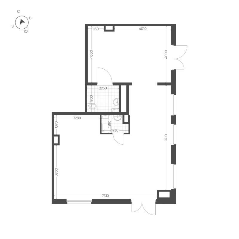 Помещение, 82 м² в ЖК "Клюква.Парк" - планировка, фото №1