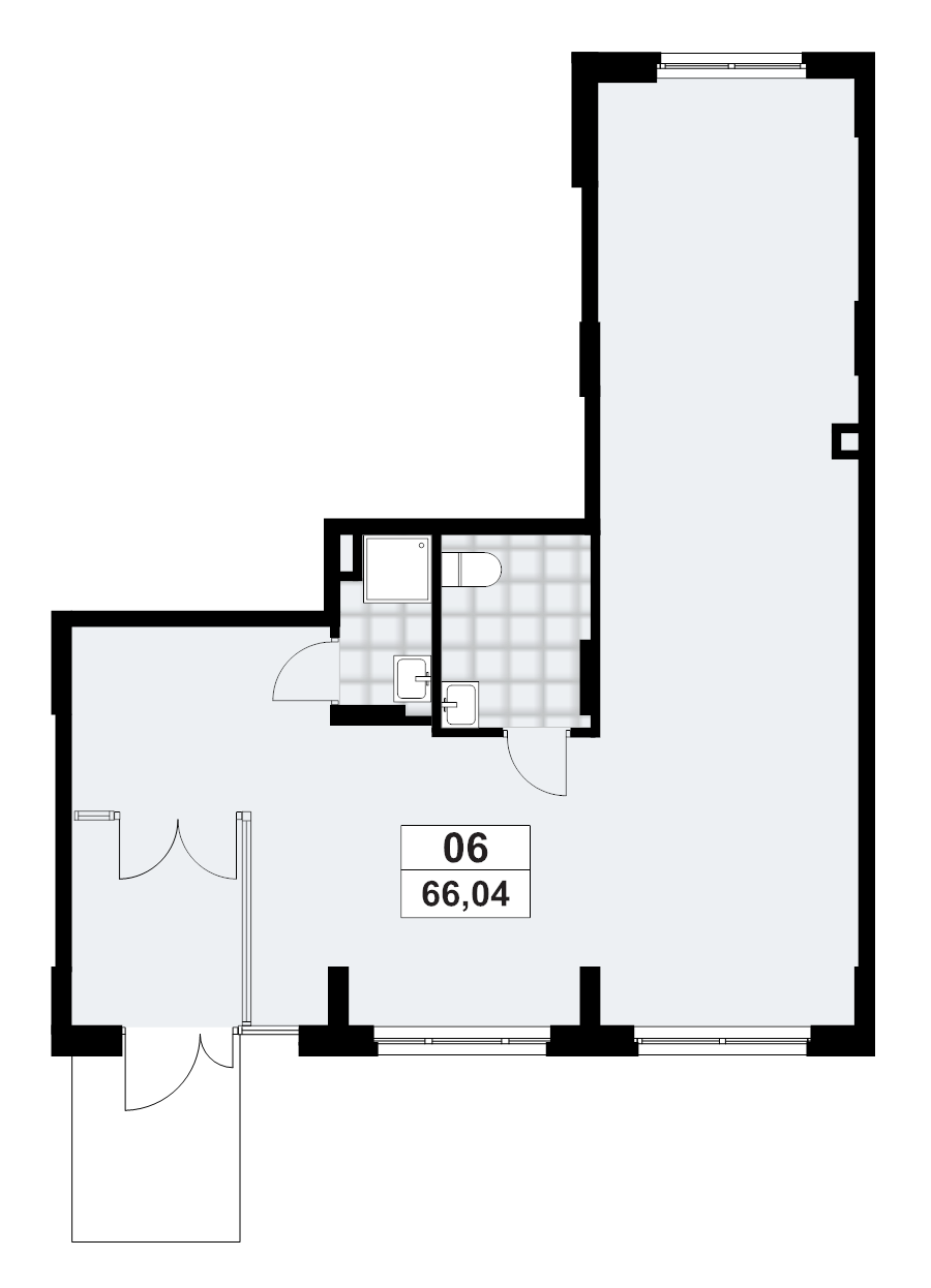 Помещение, 66.04 м² в ЖК "А101 Лаголово" - планировка, фото №1
