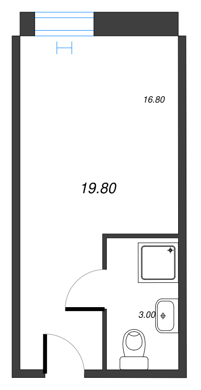 Квартира-студия, 20.23 м² в ЖК "We'll" - планировка, фото №1