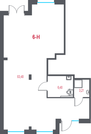 Помещение, 93.17 м² в ЖК "Город-спутник Южный" - планировка, фото №1