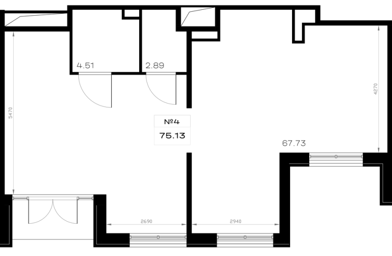 Помещение, 75.13 м² в ЖК "Борский" - планировка, фото №1