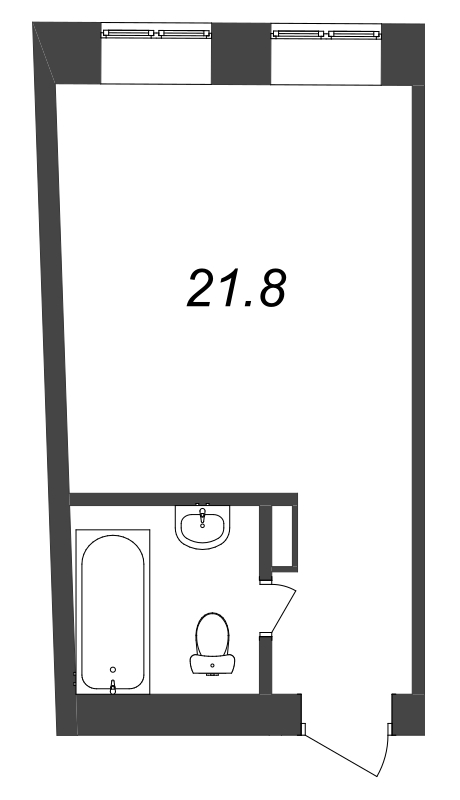 Квартира-студия, 26.8 м² в ЖК "Тележная 21-29" - планировка, фото №1