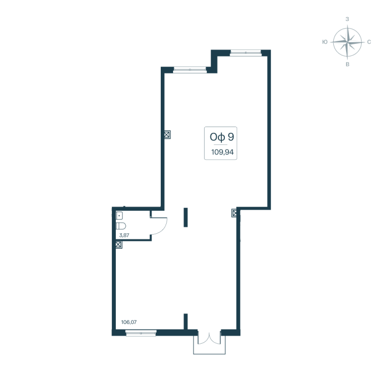 Помещение, 109.94 м² в ЖК "Расцветай в Янино" - планировка, фото №1