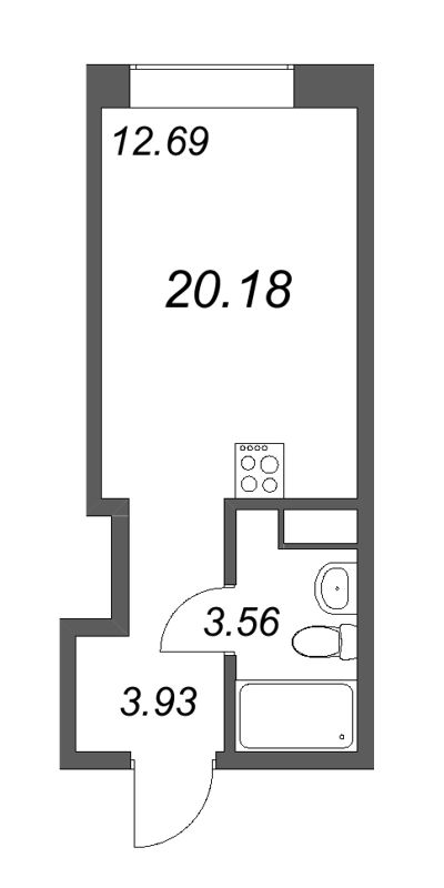 Квартира-студия, 20.18 м² - планировка, фото №1