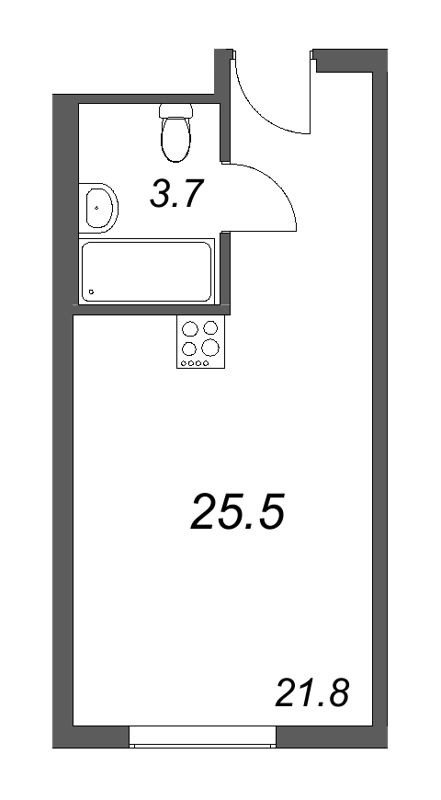 Квартира-студия, 25.5 м² в ЖК "ARTSTUDIO M103" - планировка, фото №1