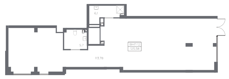 Помещение, 125.58 м² в ЖК "Респект" - планировка, фото №1
