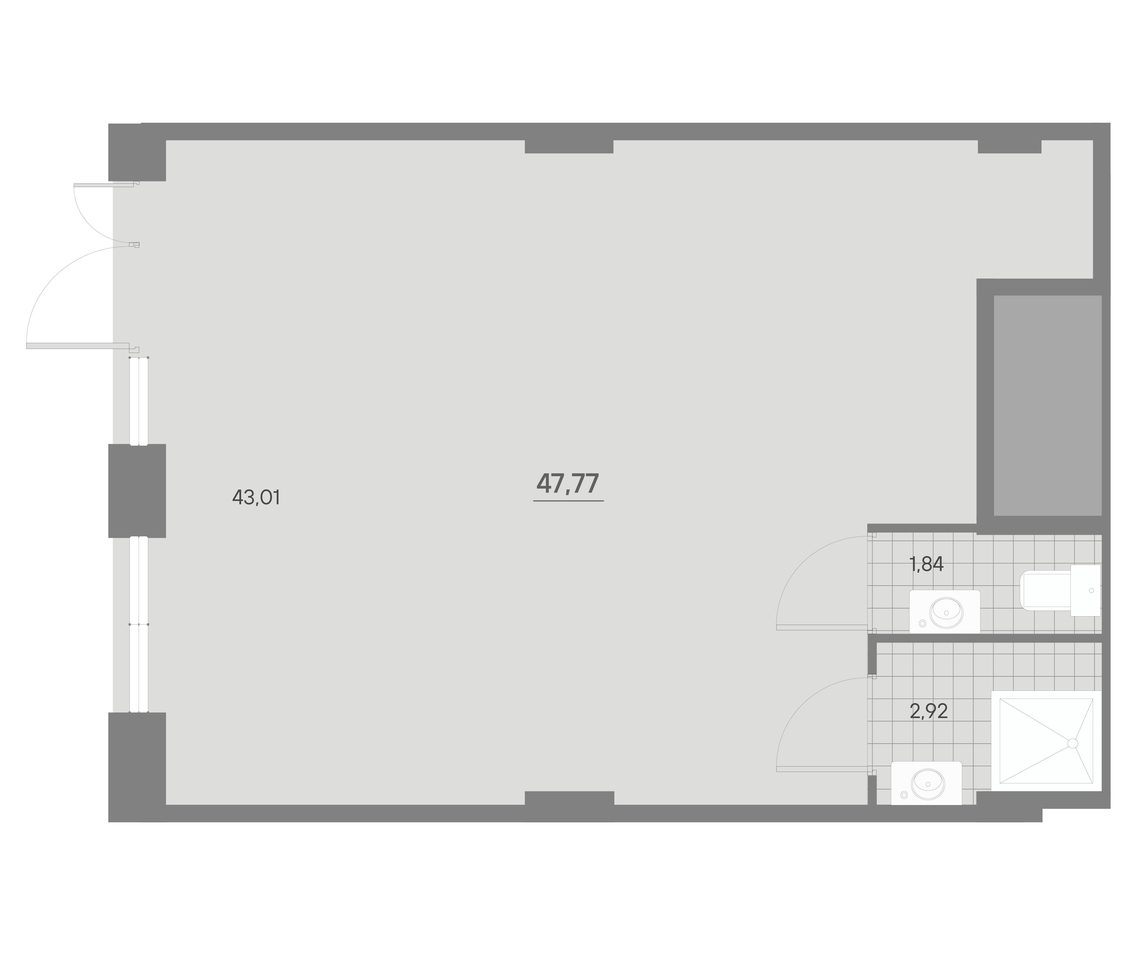 Помещение, 47.77 м² в ЖК "Avant" - планировка, фото №1