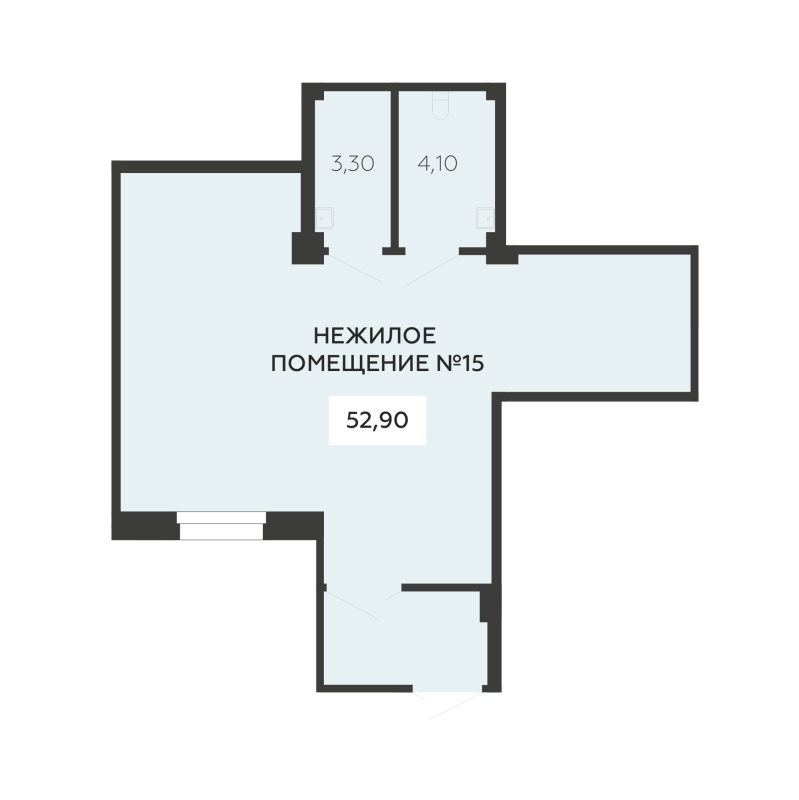 Помещение, 52.9 м² в ЖК "Ленский" - планировка, фото №1