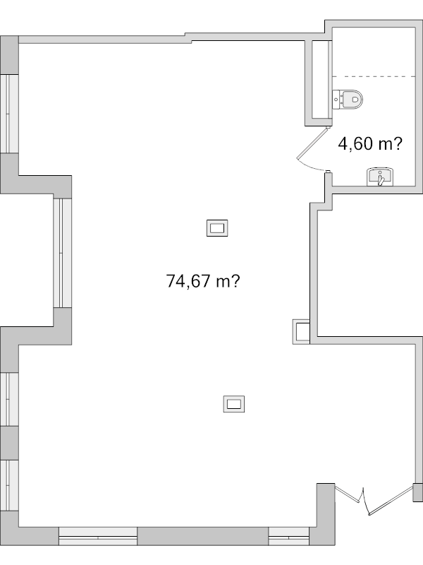 Помещение, 81.17 м² в ЖК "Город Первых" - планировка, фото №1