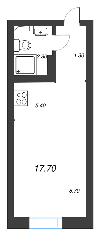 Квартира-студия, 17.7 м² в ЖК "Эко Квартал Нега" - планировка, фото №1