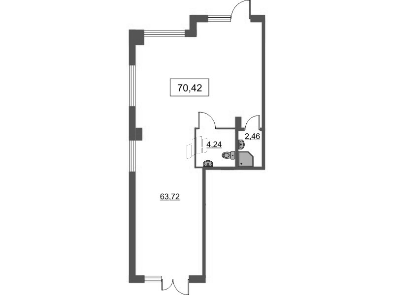 Помещение, 70.42 м² - планировка, фото №1