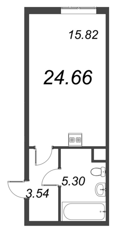 Квартира-студия, 24.66 м² в ЖК "VEREN NORT сертолово" - планировка, фото №1