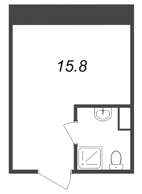 Квартира-студия, 17.1 м² - планировка, фото №1