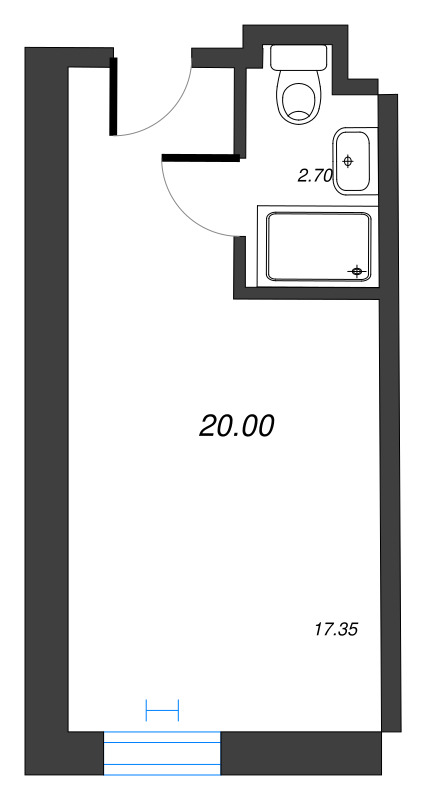 Квартира-студия, 20.21 м² в ЖК "We'll" - планировка, фото №1