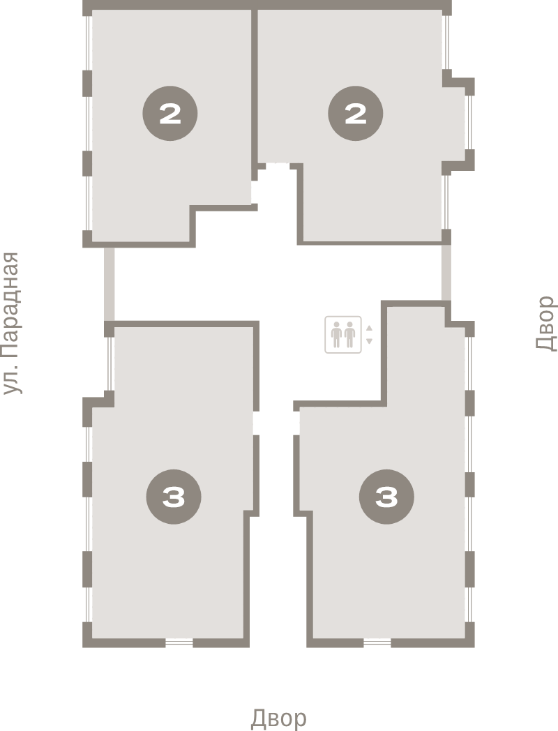 4-комнатная (Евро) квартира, 81.2 м² в ЖК "Брусника в Новоселье" - планировка этажа