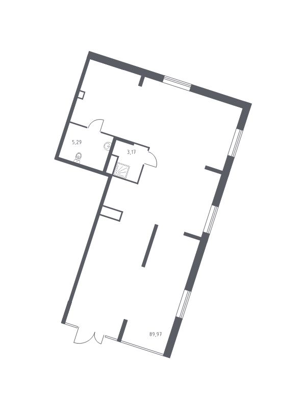 Помещение, 98.43 м² в ЖК "Квартал Лаголово" - планировка, фото №1