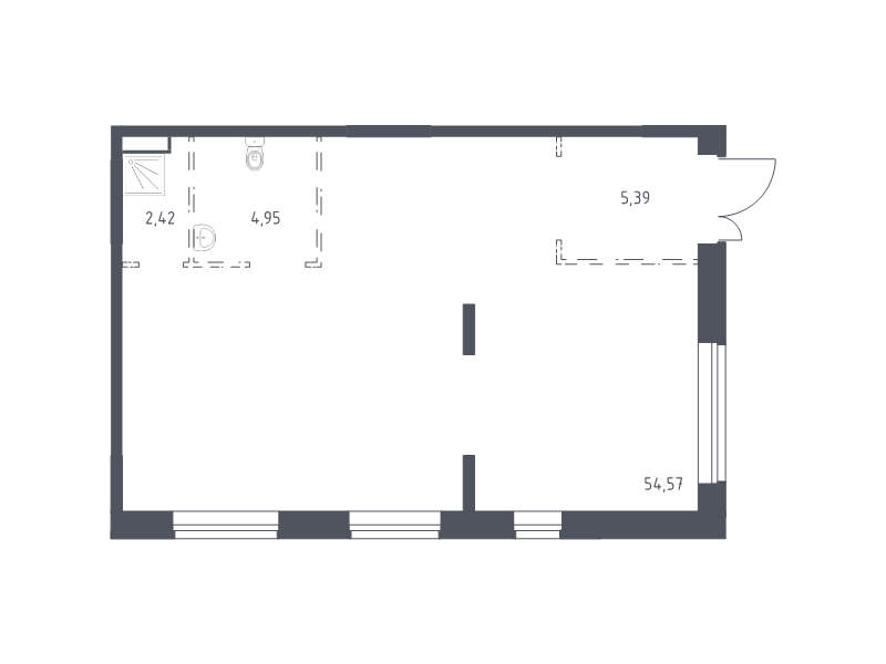 Помещение, 67.33 м² в ЖК "Новые Лаврики" - планировка, фото №1