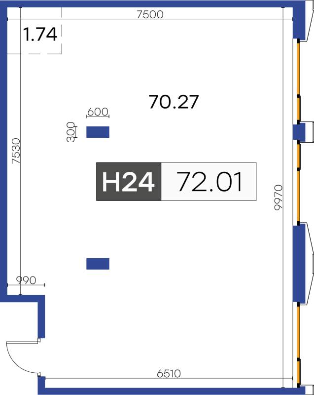 Помещение, 72.01 м² - планировка, фото №1