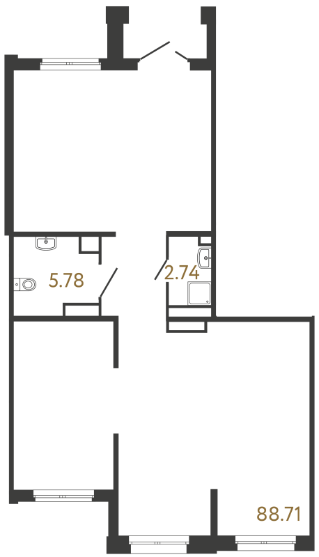 Помещение, 97.23 м² в ЖК "Ultra City 3.0" - планировка, фото №1