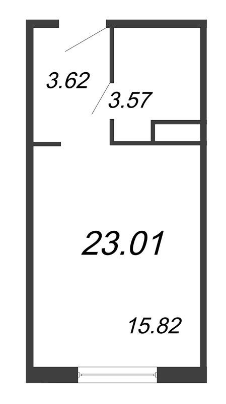 Квартира-студия, 22.15 м² - планировка, фото №1