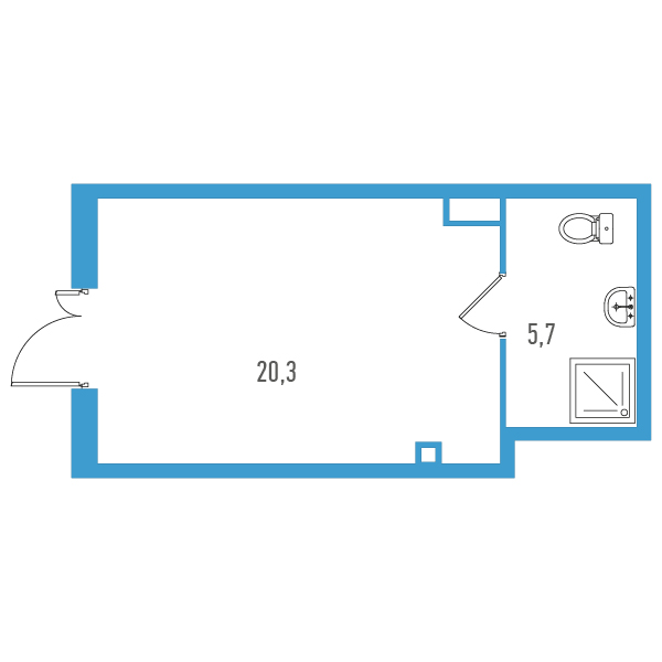 Помещение, 26 м² - планировка, фото №1