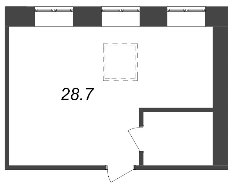 Квартира-студия, 28.4 м² в ЖК "Полтавская, д.10" - планировка, фото №1