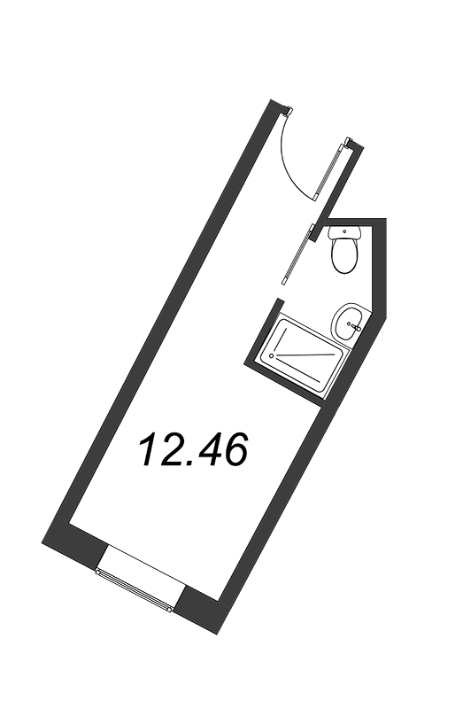 Квартира-студия, 13.9 м² - планировка, фото №1