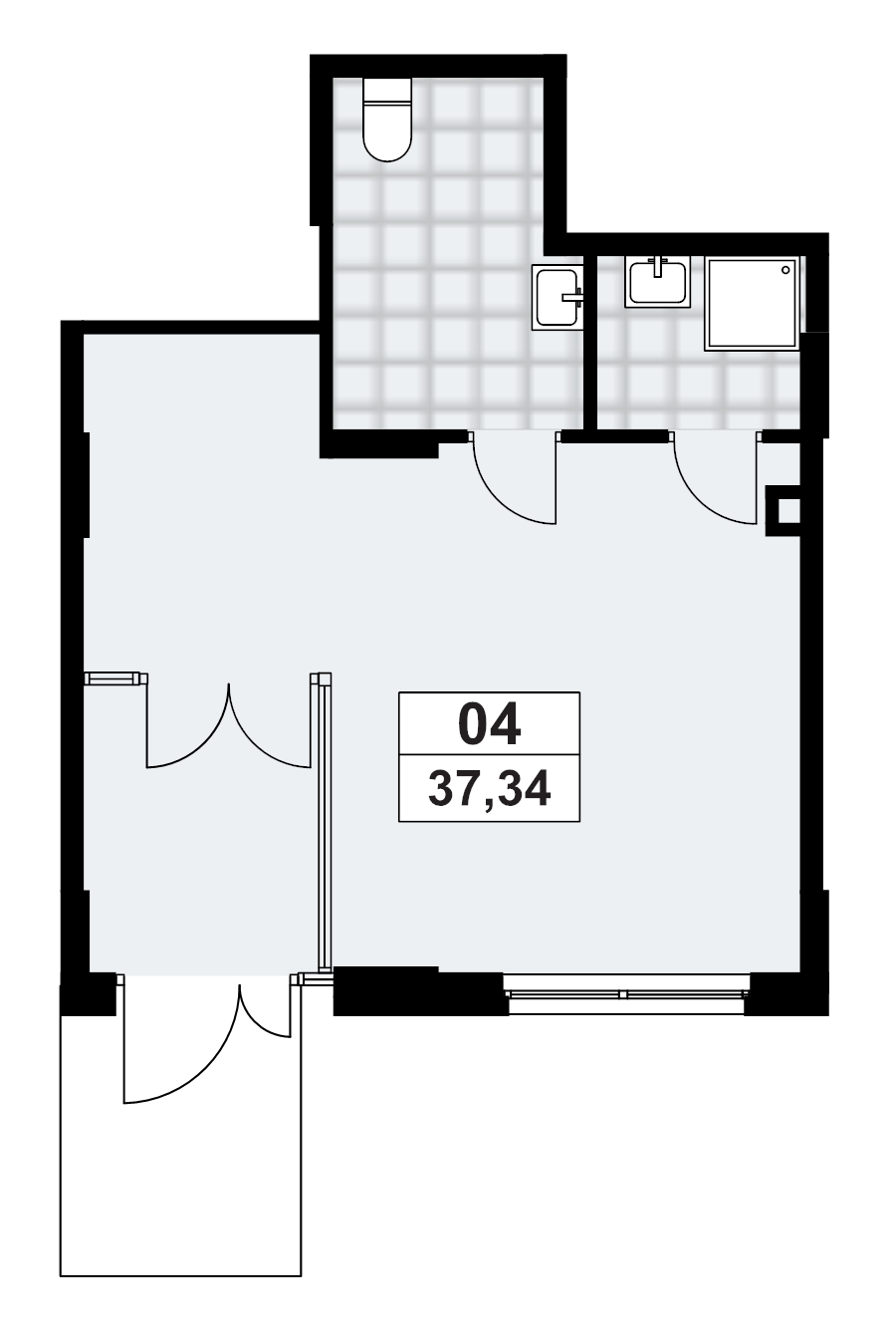 Помещение, 37.34 м² в ЖК "А101 Лаголово" - планировка, фото №1