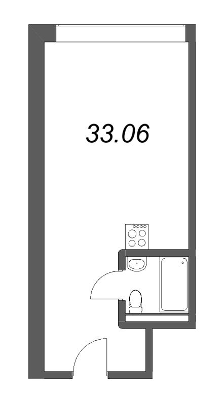 Квартира-студия, 33.06 м² в ЖК "Well Московский" - планировка, фото №1