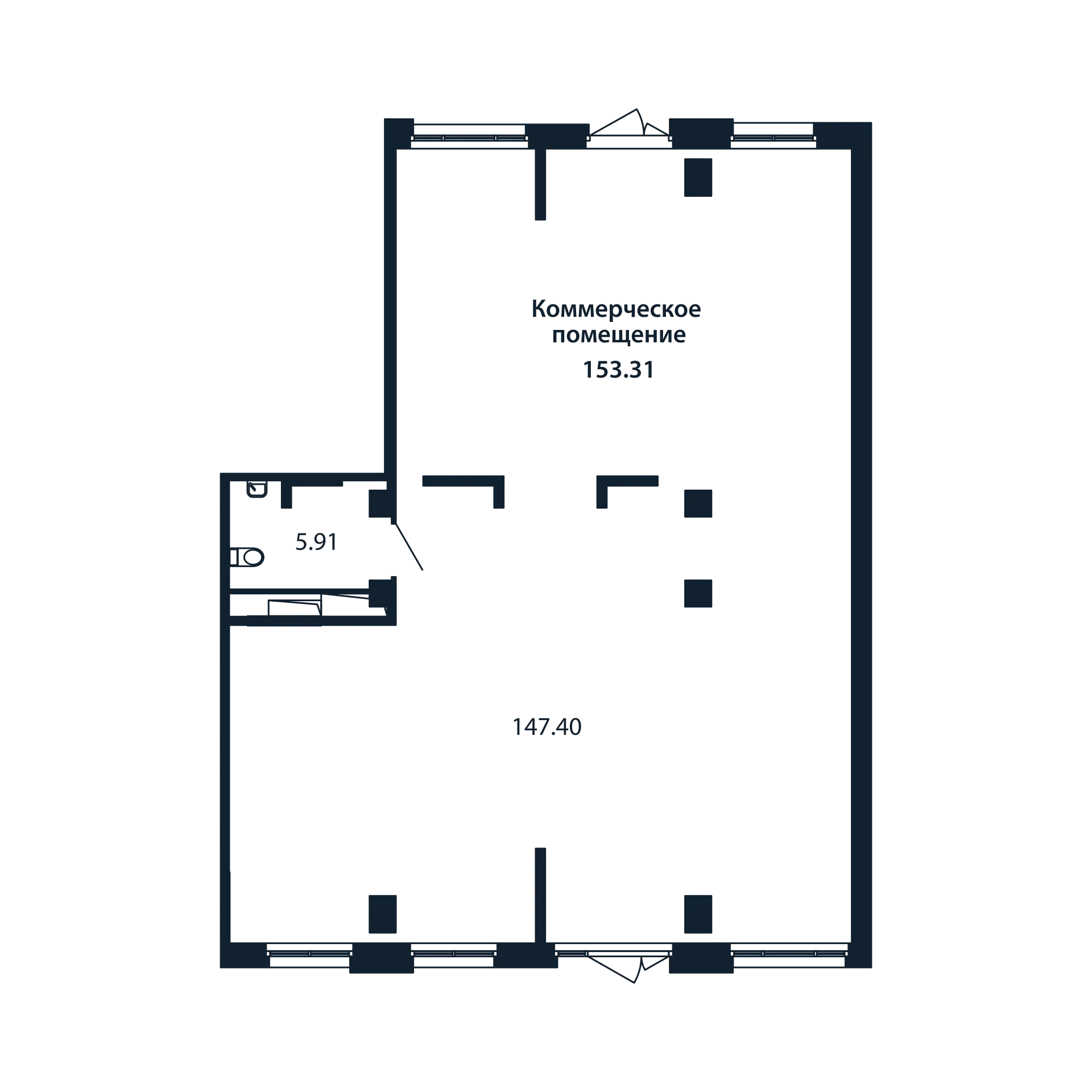 Помещение, 153.31 м² - планировка, фото №1