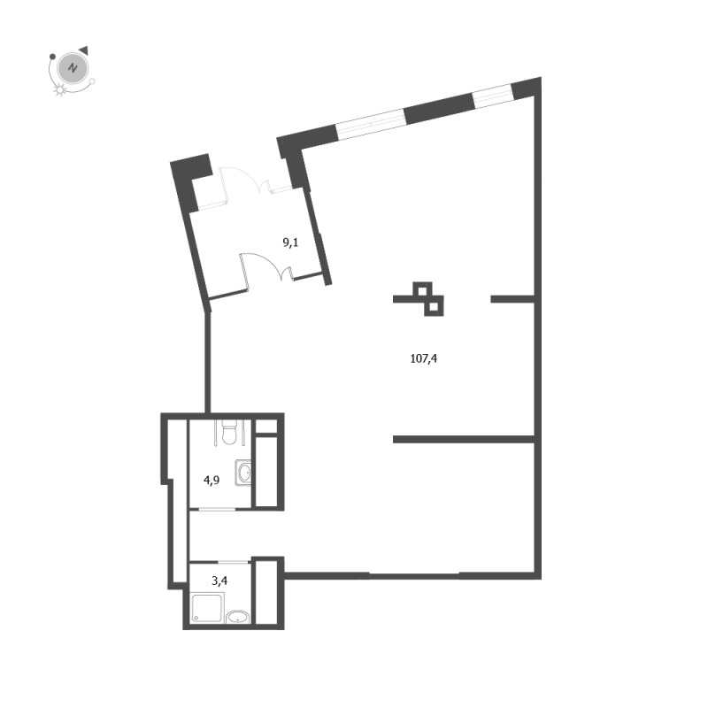 Помещение, 124.8 м² - планировка, фото №1