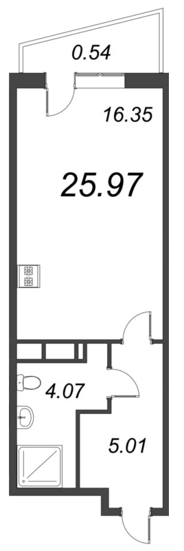 Квартира-студия, 25.97 м² в ЖК "VEREN NORT сертолово" - планировка, фото №1