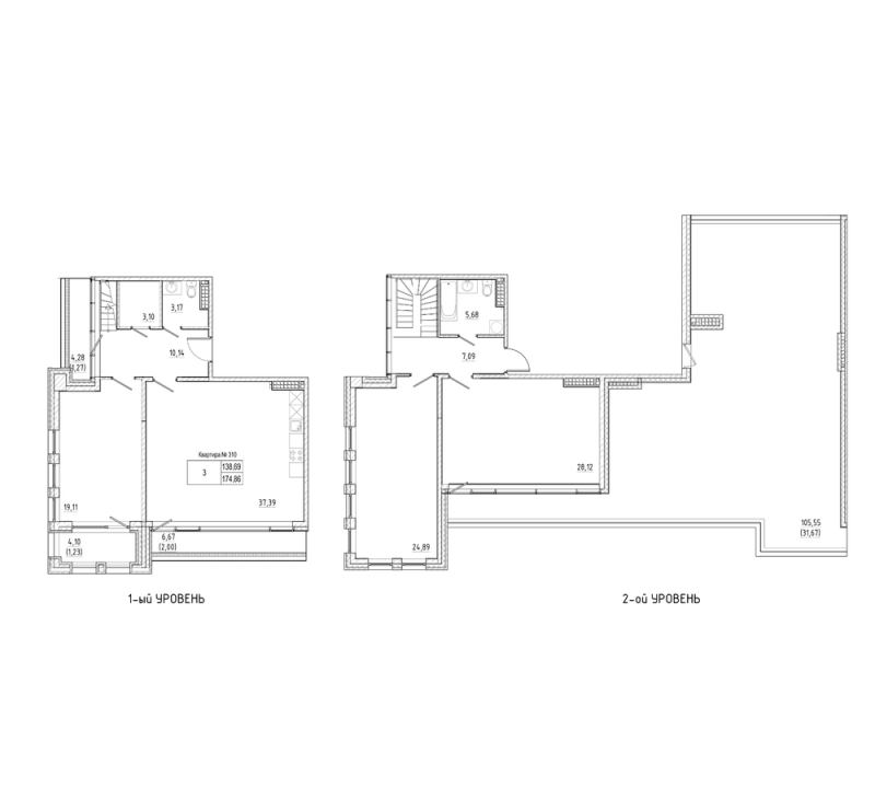 3-комнатная квартира, 175.5 м² в ЖК "Мануфактура James Beck" - планировка, фото №1