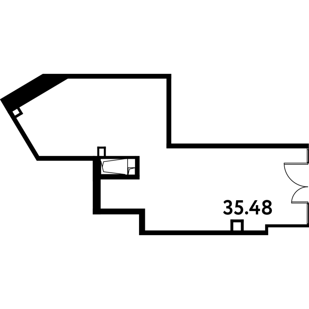 Помещение, 35.48 м² в ЖК "МОСКО" - планировка, фото №1