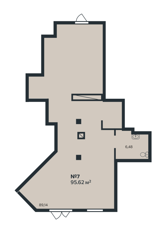 Помещение, 95.62 м² в ЖК "Эдельвейс.Янино" - планировка, фото №1