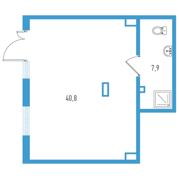 Помещение, 48.7 м² - планировка, фото №1