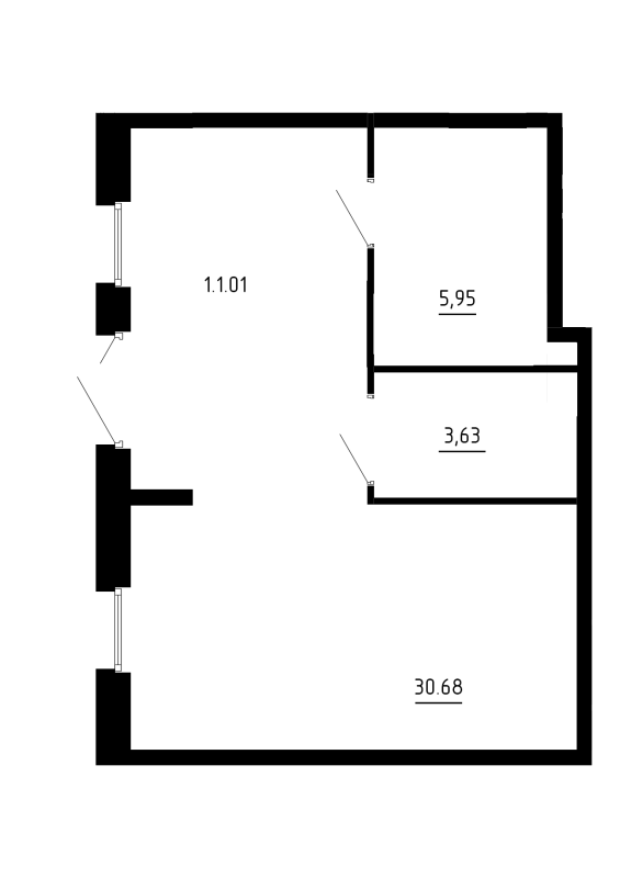 Помещение, 40.26 м² в ЖК "Аннино Сити" - планировка, фото №1