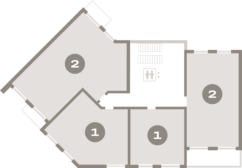 4-комнатная (Евро) квартира, 104.3 м² в ЖК "Северный ветер" - планировка этажа