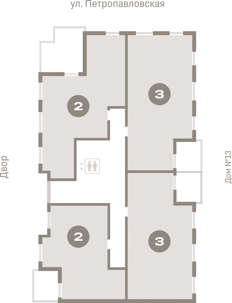 4-комнатная (Евро) квартира, 94.7 м² в ЖК "Брусника в Новоселье" - планировка этажа