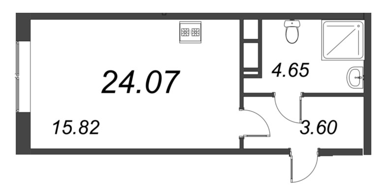 Квартира-студия, 24.07 м² в ЖК "VEREN NORT сертолово" - планировка, фото №1