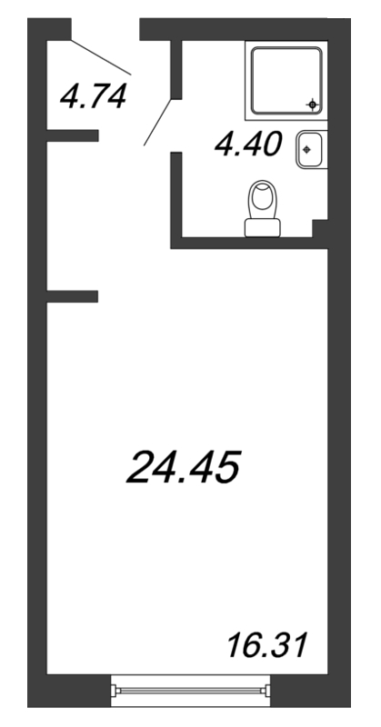 Квартира-студия, 25.7 м² в ЖК "In2it" - планировка, фото №1