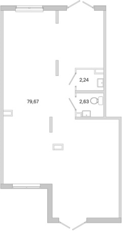 Помещение, 84.54 м² в ЖК "ЮгТаун" - планировка, фото №1