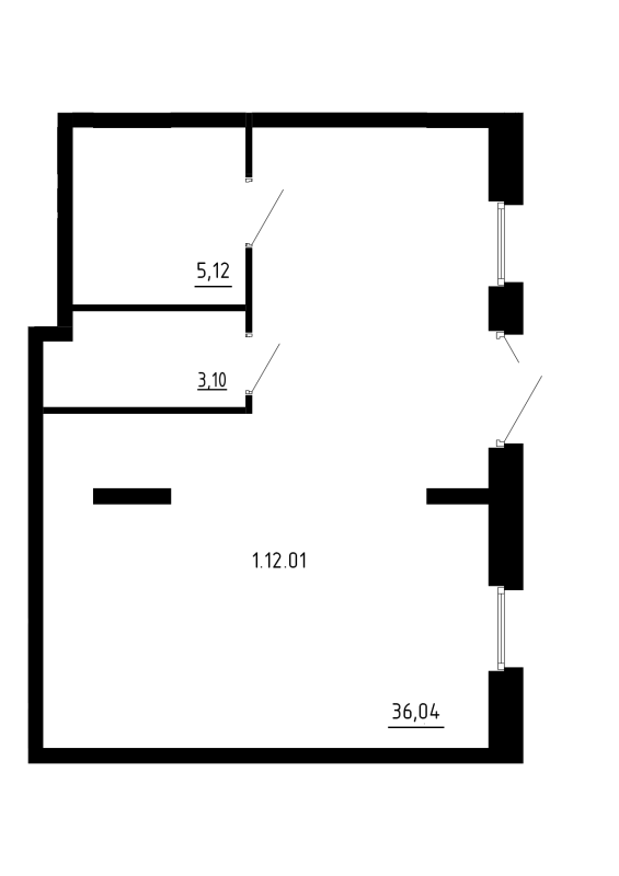 Помещение, 44.27 м² в ЖК "Аннино Сити" - планировка, фото №1